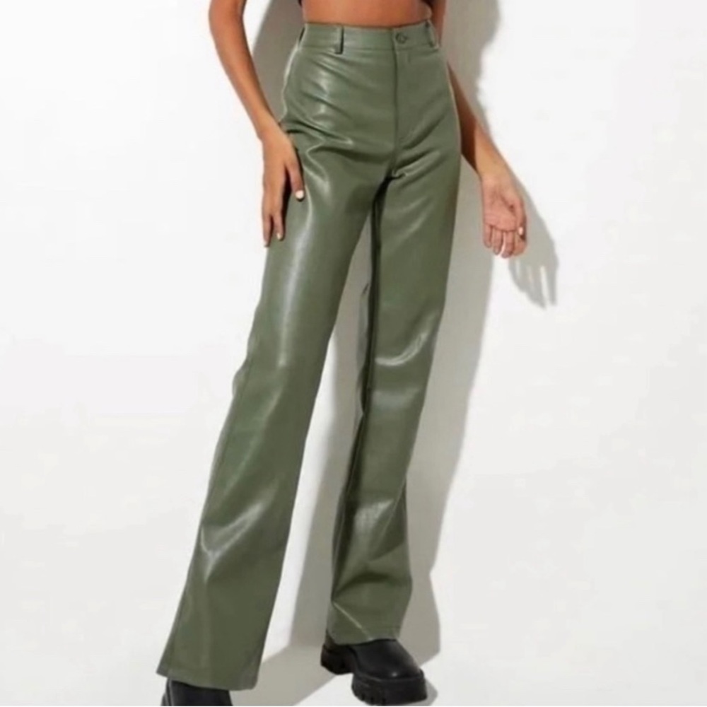NWT Faux leather boot cut pants